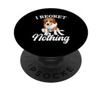 Funny Dog I Regret Nothing Dog Lover Humour Chien Propriétaire PopSockets PopGrip Adhésif