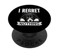 Funny Dog I Regret Nothing Dog Owner Dog Lover Humour PopSockets PopGrip Adhésif