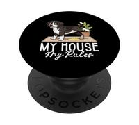 Funny Dog My House My Rules Pet Owner Dog Lover Blagues PopSockets PopGrip Adhésif