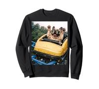 Funny Dog Roller Coaster Meme Silly Graphic French Bulldog Sweatshirt