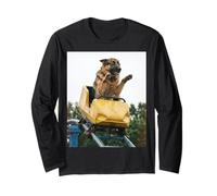 Funny Dog Roller Coaster Meme Silly Graphic German Shepherd Manche Longue
