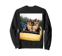 Funny Dog Roller Coaster Meme Silly Graphic German Shepherd Sweatshirt