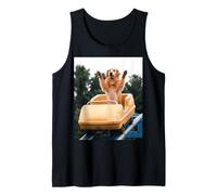 Funny Dog Roller Coaster Meme Silly Graphic Golden Retriever Débardeur