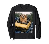 Funny Dog Roller Coaster Meme Silly Graphic Golden Retriever Manche Longue