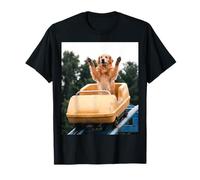 Funny Dog Roller Coaster Meme Silly Graphic Golden Retriever T-Shirt