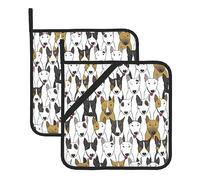 Funny Dogs Bull Terrier Lot de 2 maniques antidérapantes résistantes à la chaleur pour homme et femme