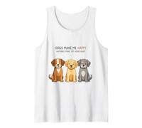 Funny Dogs Make Me Happy Citations Human Make My Head Hurt Débardeur