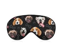 Funny Dogs Sleep Mask Bones Paws Bandeau pour dormir Couverture de masque pour les yeux élastique pour une nuit complète de voyage et de sieste