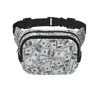 Funny Dollar Money Sac banane à fermeture éclair avec sangle réglable pour jogging, cyclisme, Noir , Taille unique