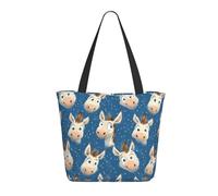Funny Donkey Sac fourre-tout à imprimé bleu pour femme, grand sac fourre-tout à bandoulière avec fermeture éclair, sac à main pour le travail et les voyages