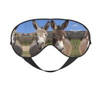 Funny Donkeys Masque de sommeil doux et confortable avec sangle réglable en tissu respirant pour la maison, les voyages, le camping et plus encore