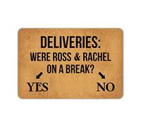 Funny Doormat were Ross and Rachel On A Break Paillasson antidérapant en caoutchouc pour porte d'entrée/jardin/cuisine/chambre à coucher 60 x 40 cm