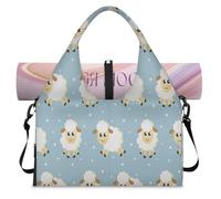 Funny Dreams Sac de sport en forme de mouton pour femme et homme Mouton mignon Sac de week-end avec compartiment à chaussures Sac fourre-tout à bandoulière pour yoga, gym, voyage, couleur, L,