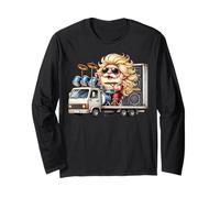Funny Drummer Gnome Graphic For Men Hippie Rocker Biker Dad Manche Longue