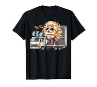 Funny Drummer Gnome Graphic For Men Hippie Rocker Biker Dad T-Shirt