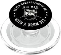 Funny Drummer Never Underestimate Old Man Batterie de Musique PopSockets PopGrip pour MagSafe