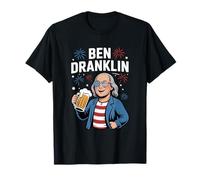 Funny Drunk Benjamin Franklin Independence Day Drinking T-Shirt