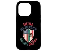 Funny Dual Heritage DNA Mexican American Pride Art Femmes Hommes Coque pour iPhone 15 Pro