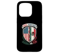 Funny Dual Heritage DNA Mexican American Pride Art Femmes Hommes Coque pour iPhone 15 Pro