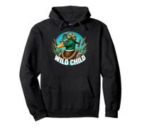 Funny Duck Hunting Wild Child Cool Retro Style Sweat à Capuche
