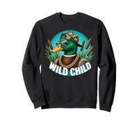 Funny Duck Hunting Wild Child Cool Retro Style Sweatshirt