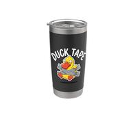 Funny Duck Pun Mignon Cartoon Tape Humour Design Gobelet isotherme en acier inoxydable double paroi