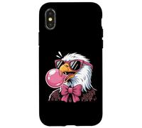 Funny Eagle Bubblegum Lunettes de Soleil Motif Oiseau Mignon Rose Coque pour iPhone X/XS