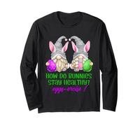 Funny Easter Workout GNOME Pun for Gym Women for Exercise Manche Longue