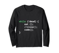 Funny Eat Sleep Code Répétition Programmateur Nerd Graphic Manche Longue