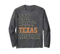 Funny Eat Sleep Texas Repeat, Great State of Texas Souvenir Manche Longue