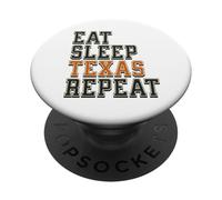 Funny Eat Sleep Texas Repeat, Great State of Texas Souvenir PopSockets PopGrip Adhésif