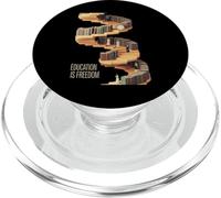 Funny Education is Freedom Saying Étagère à Livres pour Homme et Femme PopSockets PopGrip pour MagSafe