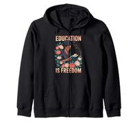 Funny Education is Freedom Saying Floral Reader Black Women Sweat à Capuche