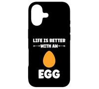 Funny Egg Quote Life is Better with an Egg Coque pour iPhone 17