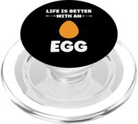 Funny Egg Quote Life is Better with an Egg PopSockets PopGrip pour MagSafe