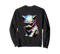 Funny El Gato Munchkin Chat Meme Crying Cat Kitty Glitch Sweatshirt