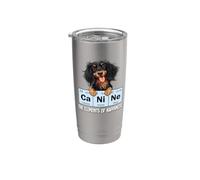 Funny Elements Happiness Black Long Haired Dachshund Lover Gobelet isotherme en acier inoxydable double paroi
