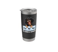 Funny Elements Happiness Black Long Haired Dachshund Lover Gobelet isotherme en acier inoxydable double paroi