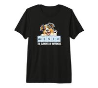 Funny Elements of Happiness Black Australian Shepherd Lover T-Shirt Haut de Gamme