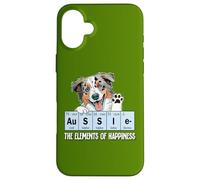Funny Elements of Happiness Blue Merle Aussie Lover Coque pour iPhone 16 Plus