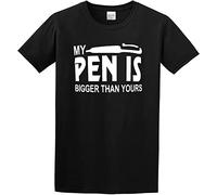 Funny en My Pen is Bigger Than Yours Print Phrase CottonMens Short Sleeve Shirt(Large)