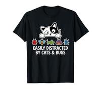 Funny Entomologist Saying Easily Distracted by Cats and Bugs T-Shirt