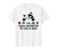 Funny Entomologist Saying Easily Distracted by Cats and Bugs T-Shirt
