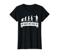 Funny Evolution Go Back We Messed Up - Graphique Vieilli T-Shirt Graphique avec Valeur, Femme, Noir, XS