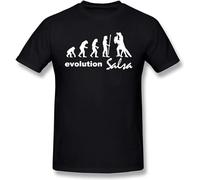 Funny Evolution Salsa Music Graphic T Shirts Summer Hip Hop T-Shirt House Music Tshirt Harajuku Boyfriend Camisetas Black Manches Courtes(Medium)