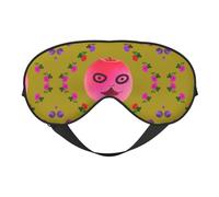 Funny Face Masque pour les yeux imprimé pêche - Aide au sommeil confortable, ombre de nuit élastique, bandeau anti-lumière pour les yeux pour avion, voyage