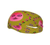 Funny Face Peach Bandeau de sport pour course à pied, cyclisme, yoga et fitness