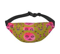 Funny Face Peach Sac banane pour garçons, grand sac banane de voyage tendance pour le sport, la course à pied, le cyclisme, les voyages, la pêche, noir, taille unique
