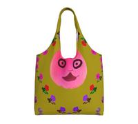 Funny Face Peach Sac en toile imprimée pour femme Sac fourre-tout léger