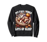 Funny Fall Saying for Husky Dad and Husky Mom Autumn Sleep Sweatshirt